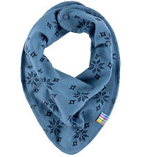 Joha Teething Bib - Wool/Cotton - Blue w. Snowflakes