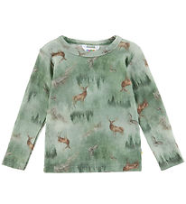 Joha Blouse - Wool - Green w. Forest