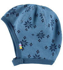 Joha Baby Hat - Wool - Blue/Cotton - Blue w. Snowflakes