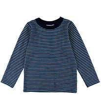 Joha Blouse - Wool - Blue w. Stripes