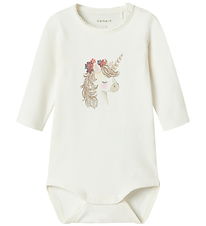 Name It Bodysuit l/s - NbfNicorn - Cloud Dancer