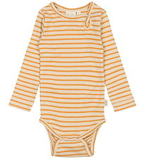 Petit Piao Bodysuit l/s - Rib - Modal - Sunflower/Off White