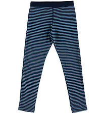 Joha Leggings - Wool - Blue w. Stripes