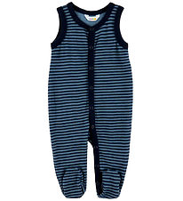 Joha Romper - Wool - Blue w. Stripes