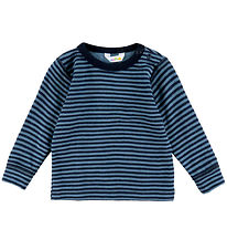 Joha Blouse - Wool - Blue w. Stripes