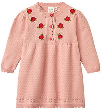 Flöss Klänning - Aya - Stickad - Varm Rosa