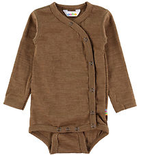 Joha Wrap Bodysuit l/s - Wool - Warm Brown