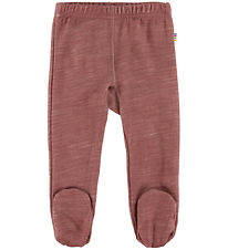 Joha Leggings w. Feet - Wool/Bamboo - Mark Rose