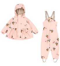 Konges Sløjd Rainwear w. Suspenders - PU - Palm - Bow Kitty Pink