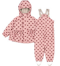 Konges Sløjd Rainwear w. Suspenders - PU - Palm - Amour Pink