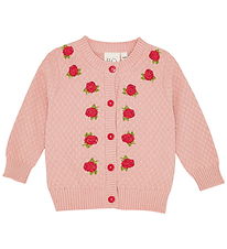 Flöss Cardigan - Stickad - Aya - Varm Rosa