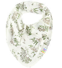 Joha Teething Bib - Wool/Silk - Off White w. Trees