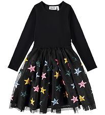 Molo Dress w. Tyl/Sequins - Rib - Cyrus - Black