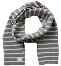 Sofie Schnoor Scarf - Knitted - Lailasy - Grey Melange w. Stripe