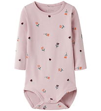 Name It Bodysuit l/s - NbfVandora - Burnished Lilac/Flowers