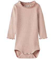 Lil' Atelier Bodysuit l/s - Slim - NbfNora - Cameo Rose