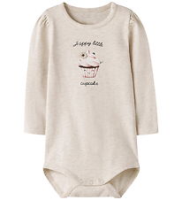 Name It Bodysuit l/s - NbfNucake - Peyote Melange