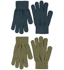 Molo Gloves - 2-Pack - Knitted - Kiddy - Bark Green
