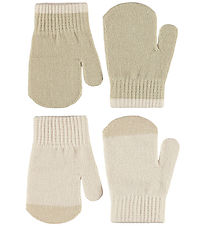 Molo Mittens - 2-Pack - Knitted - Kenny - White Noise