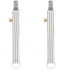 Konges Sløjd Pacifier Clips - 2-Pack - Stripe Blue