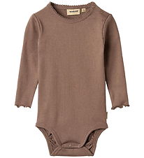 Wheat Bodysuit l/s - Rib - Regitze - Toffee Brown