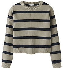 Name It Blouse - Knitted - NkfvNilla - Iceland Fossil/W. Navy Bl