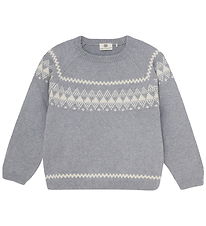 En Fant Blouse - Knitted - Wool - Light Grey Melange