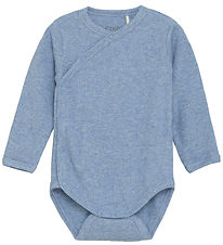 Fixoni Wrap Bodysuit l/s - Rib - Rain Washed Melange