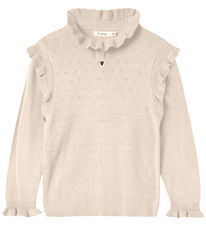 Fliink Blouse - Gebreid - Roem - Zandschelp m. Pointelle