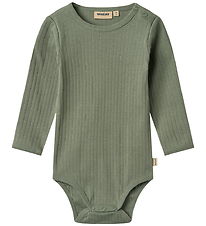 Wheat Bodysuit l/s - Rib - Berti - Dusty Green