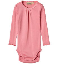 Wheat Bodysuit l/s - Rib - Lotta - Soft Pink