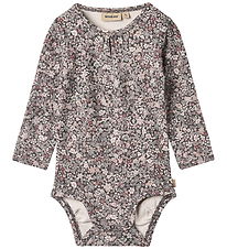 Wheat Bodysuit l/s - Liv - Purple Stone Flowers