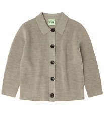 FUB Cardigan - Knitted - Wool - Oat Melange