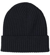 FUB Beanie - Knitted - Wool - Rib - Dark Navy