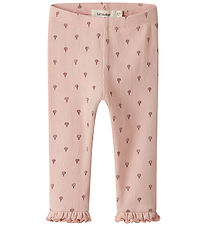 Lil' Atelier Leggings - Slim Rib - NbfGago - Cameo Rose