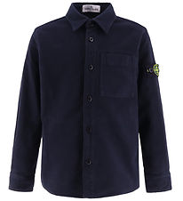Stone Island 재킷 - 오버셔츠 - 네이비 블루