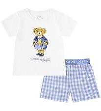 Polo Ralph Lauren Pyjama Set - Harbor Island Blue w. Soft Toy
