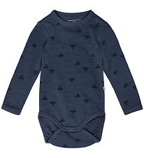 Hummel Bodysuit l/s - HmlMini - Wool - Vintage Indigo