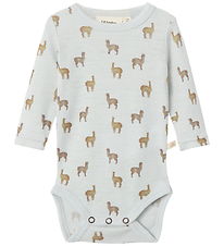 Lil' Atelier Bodysuit l/s - NbmNoel - Wool - Gray Dawn/Lama