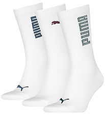 Chaussettes Puma - Regular Crew - 3 Pack - Blanc/Logos colorés
