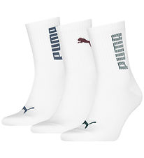Chaussettes Puma - Unisex Rib Logo Short - 3 Pack - Blanc/Bûche