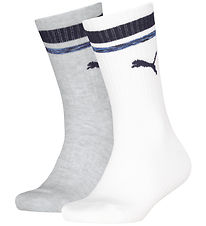 Puma Sokker - Kids Crew - 2-pack - Hvit/Grå/Blå