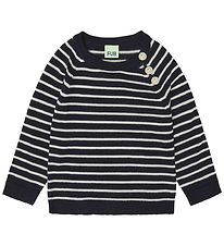 Blouse FUB - Tricoté - Laine - Dark Marine/Ecru