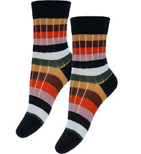 Chaussettes FUB - Laine - Rib - 2 Pack - Dark Marine/Multi Strip