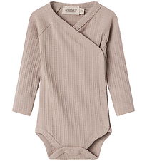 MarMar Wrap Bodysuit l/s - Pointelle - Belito - Soft Beige