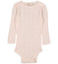 MarMar Bodysuit l/s - Wool - Benedikte - Pink Dahlia