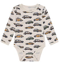 Hust and Claire Bodysuit l/s - HCBo Cars - French Oak