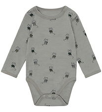 Hust and Claire Bodysuit l/s - HCBo Mouse - Forest Fog