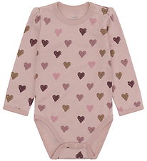 Hust and Claire Bodysuit l/s - HCBaloo Heart Puff - Adobe Rose