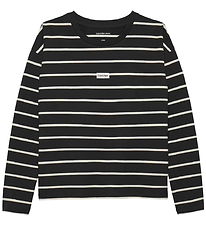 Calvin Klein Bluse - Stripe - CK Black/Whitecap Grey